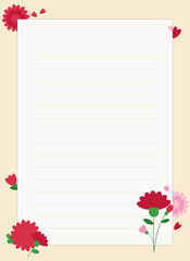 simple letter of carnations for family month
(번역:가정의 달을 위한 심플 카네이션 편지지)