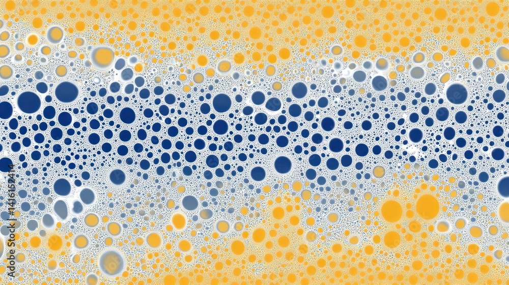 Poster abstract design of overlapping circles in a flowing pattern.