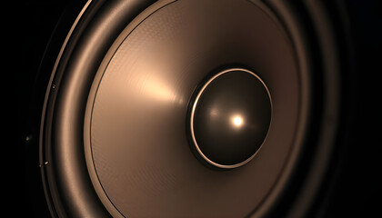 close up of a speaker with a black background