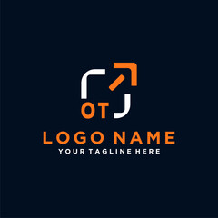 OT initials minimal modern technology logo design