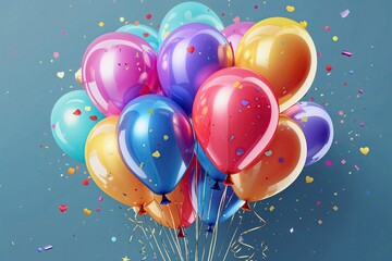 Colorful Vector Card Design Featuring Fun Balloons for Special Celebrations
