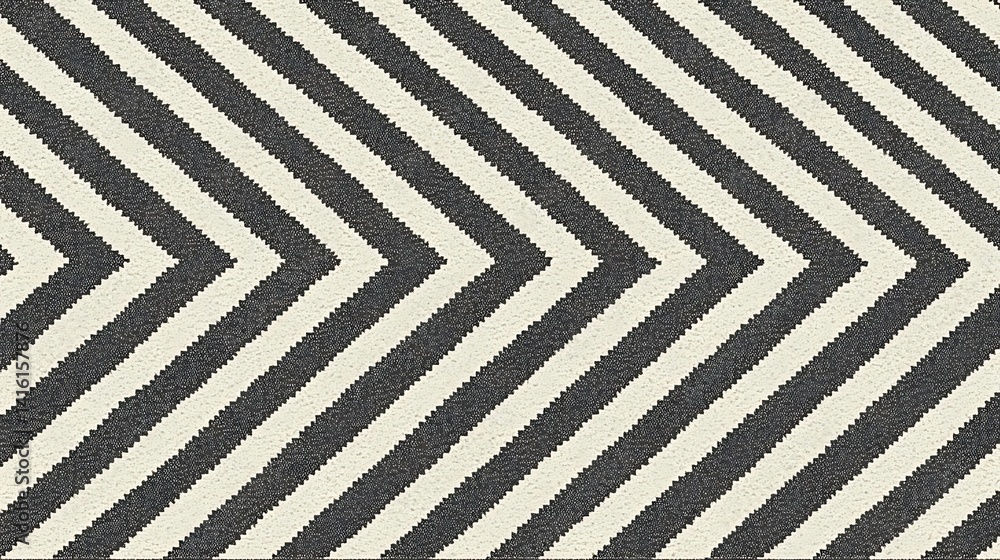 Poster abstract zigzag pattern in charcoal and cream, textured surface view