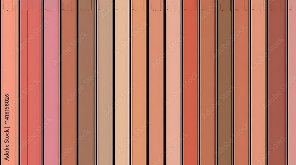 Poster assorted earthy tone color variations in vertical stripes seamless pattern