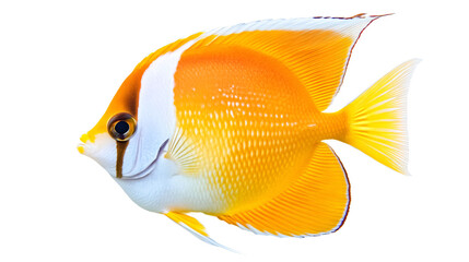 a fish with a white and orange stripe on it