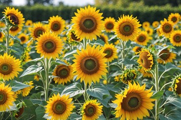 Obraz premium Bright Yellow Sunflower Backdrop for Joyful Garden Party Celebration