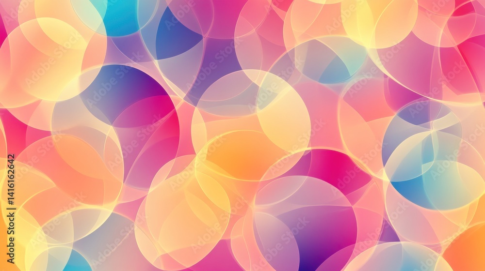 Poster colorful overlapping circles create a vibrant abstract design.
