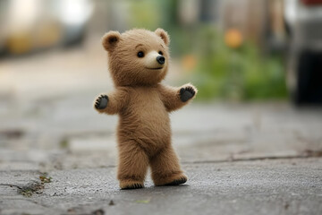 Adorable teddy bear outdoor photo