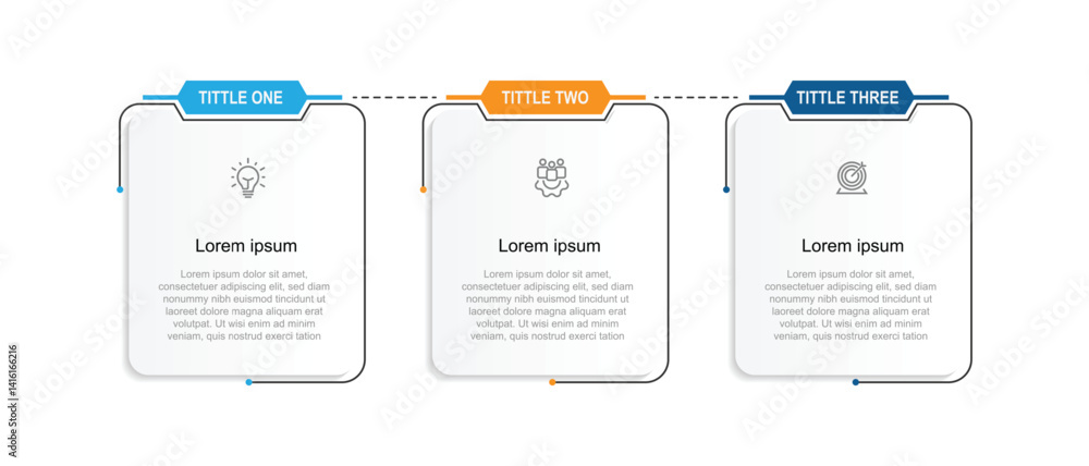 Aufkleber 3 step infographic template vector element. 3 line table and paper style . Vector infograph design can be used for business information and web graphic design 