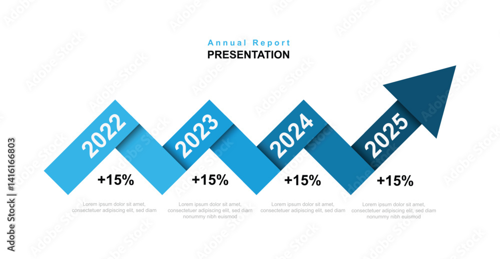 Fototapete 4 step infographic template vector element. 4 concept annual report with stairs and paper concept can be used for workflow, business information and web graphic design 