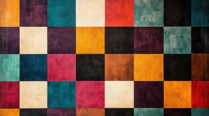 Colorful Square Pattern: A vibrant and dynamic pattern of multicolored squares, perfect for adding a bold, artistic touch to any design project.