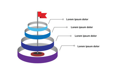 4 step infographic template element. 4 concept for success work. 