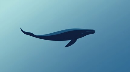 Ocean's Gentle Giant: A solitary whale gracefully glides through the depths, a symbol of ocean life's tranquility and the majesty of marine mammals.