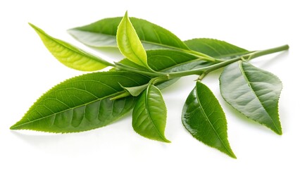 Obraz premium Tea leaves nature isolated on white background