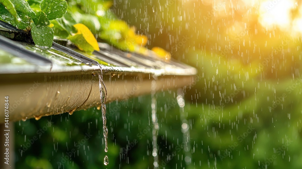 Poster a detailed before and after photo feature of a home that implemented a rainwater collection system c