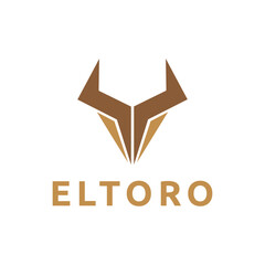 Obraz premium Spanish Brave Horned Eltoro Bull Animal Head Logo Template