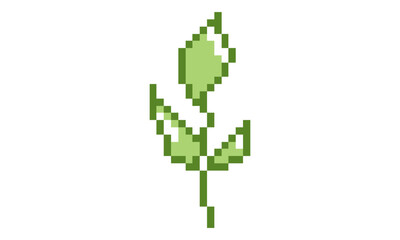 grow leave pixel art vector icon sprout