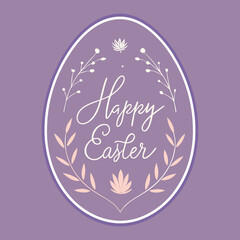 elegant hand drawn easter greeting card.