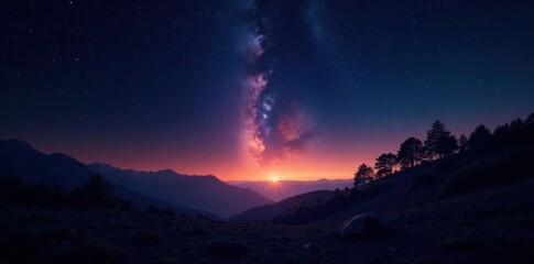 Celestial canvas with twinkling stars on inky blackness, celestial map at dusk,  astronomy, stars