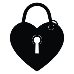 Heart Shaped Lock With Keyhole And Floating Key