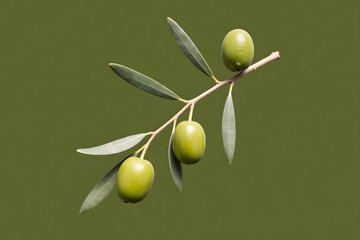 Obraz premium Ripening Olives on a Branch in Close-Up View