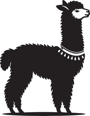 Alpaca silhouette and black vector