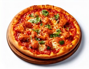  Buffalo chicken pizza isolated on transparent background 