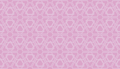 Vector illustration with modern decorative pattern in triangles style. Illusion curved line. For interior wallpaper, smart design, fashion print. Light purple color. Seamless