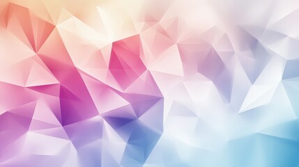 Fototapeta premium Abstract Polyhedron: A visually stunning abstract design composed of multi-faceted, polygonal shapes and a soft, blended color palette of pastels, evoking a sense of depth and geometric fascination. 