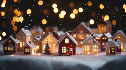 Enchanting Christmas Village  Snow  Lights  Holiday Houses