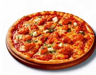  Buffalo chicken pizza isolated on transparent background 