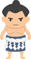 化粧まわしをつけた力士のイメージイラスト