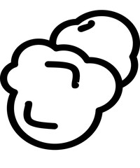 ILLUSTRATION of a cloud icon with a thick black line, in a simple and minimalist style, without any background or additional details