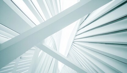 Naklejka premium Abstract white architectural structure, interior design.
