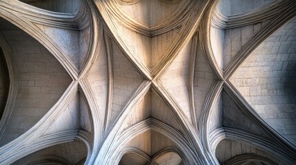Intricate architectural ceiling featuring rib vaulting and stone craftsmanship