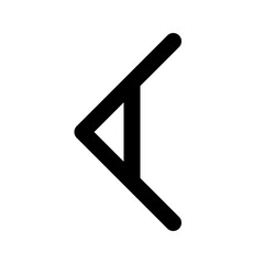 arrow caret left back. outline icon style for navigation, multimedia, and user interface.