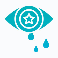 Grieve, Eye Crying, Memorial Day Vector Icon. Gradient Style Isolated Vector Icon. 