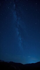 Dark blue sky with countless twinkling stars on a black canvas, universe, celestial, night sky