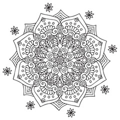 Intricate Black and White Mandala Design