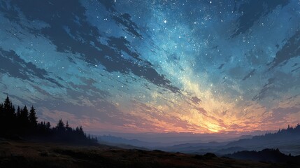 Naklejka premium a blue sky with a lot of stars,stock image