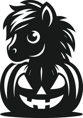 Vector peeking face horse animal silhouette