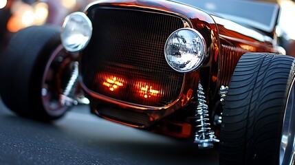 Custom hot rod, close-up