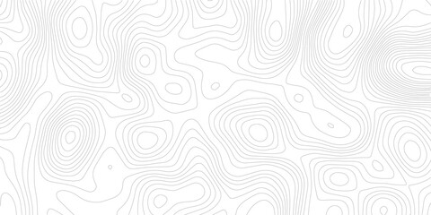 Geography landscape Topo contour map on white background, Topographic contour lines. Seamless pattern with lines Topographic map. Geographic mountain relief diagram line wave carve pattern. 
