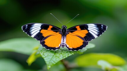 Fototapeta premium Vibrant butterfly perched on a leaf