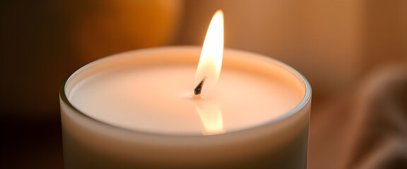 white candle with a lit candle stick sticking out of it
