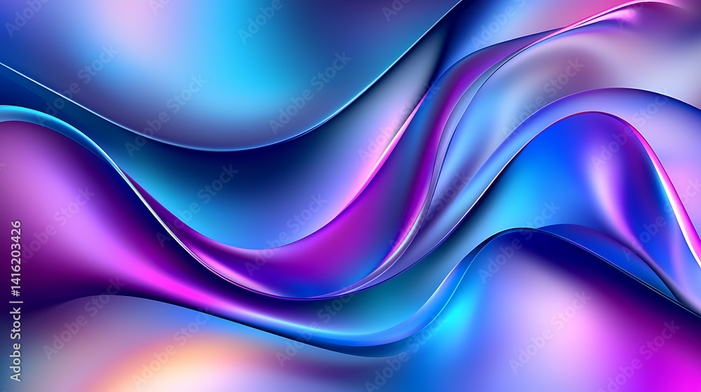 Poster dynamic waves of colorful abstract art digital space graphic design vibrant environment close-up vis