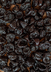 prunes scattered in close-up