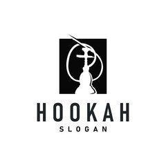 Old retro vintage design hookah logo shisha bar concept simple minimalist retro illustration templet symbol brand bar, restaurant, shop, and business brand