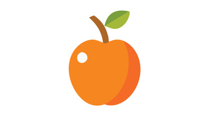 Fresh red Apple and orange, healthy fruit vector illustration