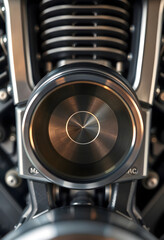 close up view of a motorcycle engine