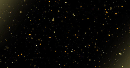 Subtle Gold dust particle background overlay realistic light dust effect in black. Air overlay small dust dirt flying shimmering real-like particles fairy fantasy transparent atmosphere overlay fx.